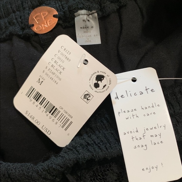 Free People One Aiden Black Lace Pants NWT SZ S MSRP 148 - Picture 9 of 11